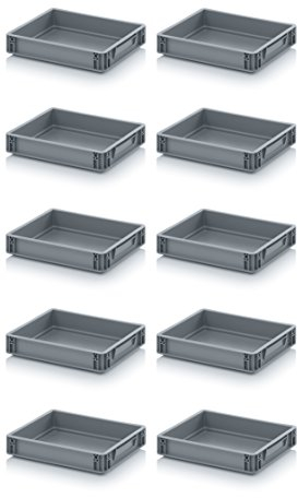 10x Eurobehälter-Eurobox 40 x 30 x 7,5 cm inkl. gratis Zollstock * 10er Set