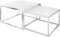 lukmebel Yoshi 2 in 1 Set Chrom 2-er Set Weiß Hochglanz Chrom Konstruktion Couchtisch Tisch Wohnzimmertisch moderner Kaffeetisch Sofatisch Beistelltisch Wohnzimmer Chromrahmen (Chrom/Weiß Hochglanz)