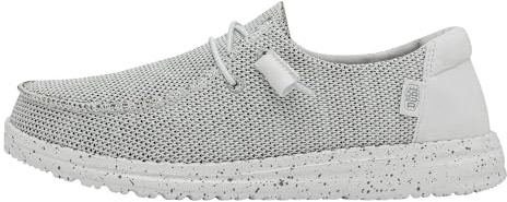 HEYDUDE Women's Wendy Sox Slip On Shoe, Stone White, Size 10