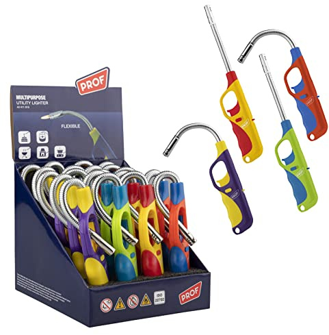 20 Encendedores de Cocina con Gas Precargado, Cuello Flexible Extendido, para Velas, Estufas de Gas, Camping Barbacoa