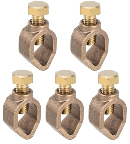 sourcing map Abrazaderas de conexión a tierra de 13,8 mm, conector de alambre, ideal para tuberías, paquete de 5