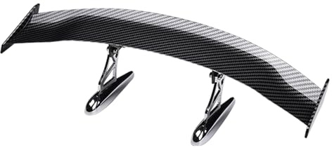 JSCARLIFE Universal Car Mini Spoiler Wing, Carbon Fibre ABS Plastic, Black, Rear
