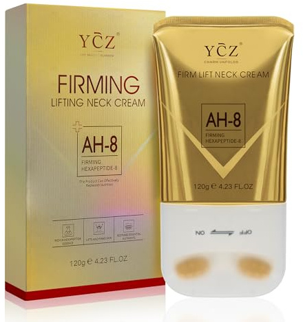 Ycz AH-8 Firming Neck Cream, Double Roller Massage Specifically Designed for Sagging Skin, Contains Hexapeptide Fade Wrinkles Fine Lines, Eliminate Double Chin, Revitalizing Firm Sagging Neck Skin