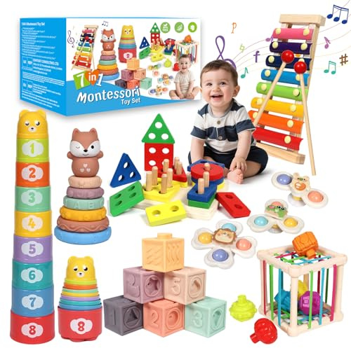 LearnToy Baby Toys 18-36 Months, Montessori 7-in-1 Activity Set