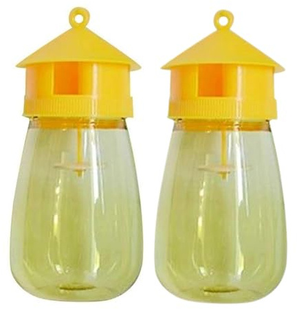 2PC Botella trampas Avispa | Botella Catcher de Wasp Fly | Trap Avispas Hornet Reutilizable Aire Libre Hanging | Catchers atrayentes Bolsa Avispas a Prueba del Clima para el Exterior, el jardín