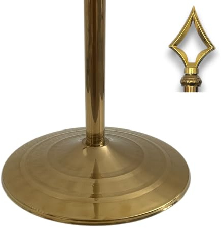 Base per bandiera con asta e spalmatore in acciaio inox finitura argento. Peso del piede 1,2 kg. Palo con punta a lancia. Altezza max. 250 cm. Ideale per bandiere interne, uffici e sale riunioni