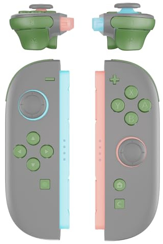 eXtremeRate Kit Complet de Boutons de Remplacement DIY pour Switch Joycon 2 Accessoires - Touches Directionnelles ABXY/D-Pad/Boutons + - C Home Capture Release/Gâchettes L R ZL ZR,Matcha Vert