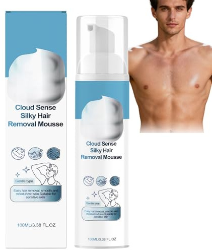 100ml Cloud Sense Hair Removal Mousse&Spray,Pain-Free&Gentle Thick Foam Hair Remover for Sensitive Skin,Quick Hair Removal for Men and Women,Safe&Non-Stimulating,Wide Range Applications,Smooth Skin