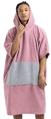 HOMELEVEL Badeponcho Damen und Herren - Surf Poncho aus 100% Baumwolle - Tuch für Erwachsene - Unisex Bademantel - Badetuch mit Kapuze