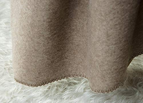 Wohnen & Accessoires GmbH & Co. KG - Elegante coperta in cashmere, modello Mongolia, in morbido pile, in diverse misure e colori (grigio/marrone, 150 x 220 cm con punto a catena)
