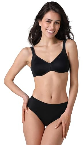 Lovable Reggiseno con Ferretto | Riducente e Contenitivo in Microfibra per Comfort e Sostegno | Taglie Forti | Intimo Modern Shaping Minimizer Donna, Nero, 34 / 3D