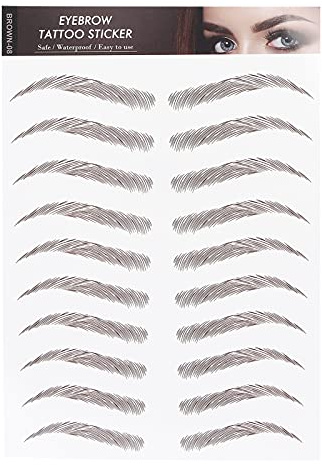 Ögonbrynstatueringar Klistermärken Professionell Vattentät ögonbryn Grooming Shaping Tattoo Sticker Ögonbryn överföring Klistermärke för Kvinnor(BROWN-08)