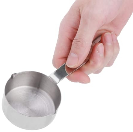Stainless Steel Measuring Cups, 15.6cm/6.1in Coffee Scoop Measuring Spoons for Baking Dual Pour Mouth Measuring Jugs with Scales and Storage Rings(1/3)