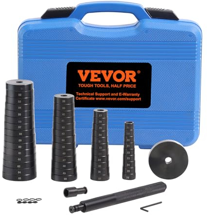VEVOR 52PCS Custom Bushing Bearing & Seal Driver Set, Transmission Wheel Axle Bearing Race, Seal Driver Installer Remover, 18-65mm & 74mm Metric Discs Bush Removal Puller Bearing Press Tool Kit