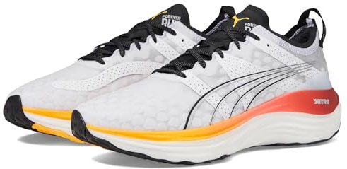 Puma Foreverrun Nitro, Scarpe da Ginnastica Uomo, Bianco/Ruscello Solare/Sunset Glow, 42 EU