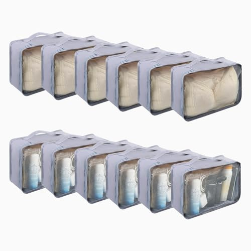 CvoMep 12 Pcs Packing Cubes Luggage Organizers Small Mesh Clothing Underwear Bag Foldable Laundry Bags for Travel Hiking Camping Backpacking
