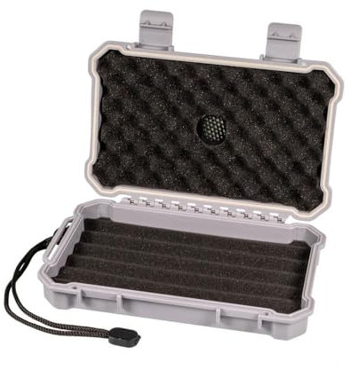 Passatore Cigar Case Reisehumidor aus Acryl, grau, für 5 Zigarren