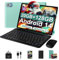 fezawio Android 14 tablet 10 inch 20GB RAM+128GB ROM, Octa Core, WiFi 6, 6000mAh, (1TB TF) tablet with keyboard and mouse —（Green）