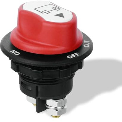 yotutun Coupe Circuit Batterie 12V 100A, ON-OFF Coupe Batterie Interrupteur de Déconnexion de Batterie Commutateur Batterie Voiture Cut Off Switch pour Voiture Moto Marine Boat Caravan