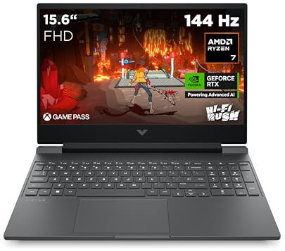 HP Victus Gaming Laptop | 15.6 FHD-Display | AMD Ryzen 7 8845HS | 16GB DDR5 RAM | 1TB PCIe NVMe SSD | NVIDIA GeForce RTX 4060 | Windows 11 Home | QWERTZ-Tastatur | Mica Silver