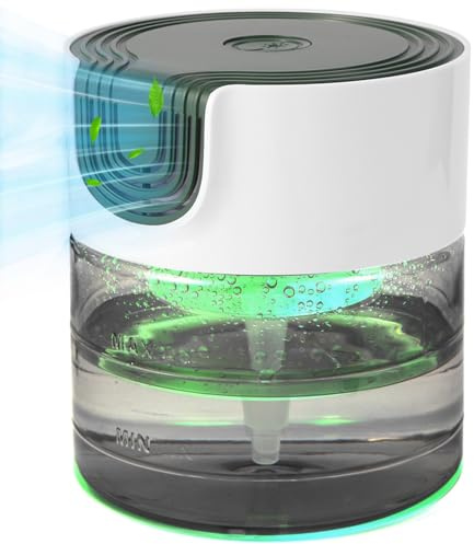 Oxyvana Purificadores de aire de agua para el hogar, purificador de aire silencioso de velocidad variable a base de agua con luz nocturna de 7 colores, humidificador de lavadora de aire para el hogar