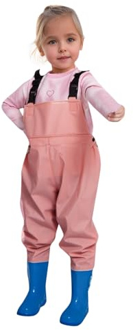 Generisch 2025 Kids Boys Girls Waders Fishing Waders Toddler Waterproof Hunting Fishing Waders with Boots Collectible Case, pink, 2-3 Years