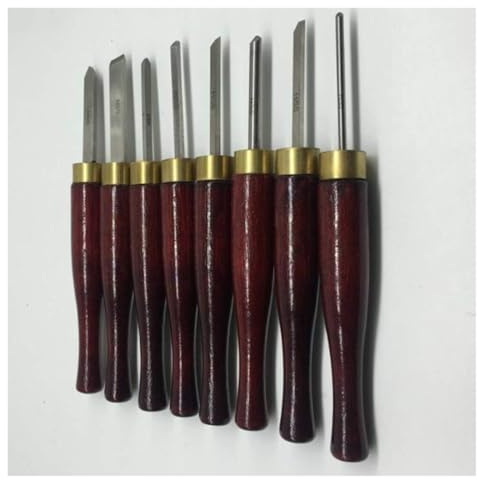 Set di Scalpelli Per Intaglio del Legno, Set di scalpelli for tornio da legno, utensili da tornitura con acciaio rapido e manici rossi