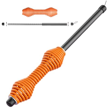 CasaVitala 2 in 1 Dumbbell & Clubbell for Women, 5.5 lbs Indian Clubs for Strength & Core Training, Macebell Steel Club Convertible Weight Bar, Home Gym Fitness Equipment (Orange)