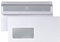 POSTHORN Briefumschlag DIN lang (100 Stück), selbstklebender Briefumschlag mit Fenster, weiße Briefumschläge mit grauem Innendruck für Sichtschutz, 110 x 220 mm, 75g/m²