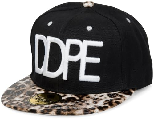 styleBREAKER Snapback Cap DDPE im Leo Design mit Schlangen Prägung, Baseball Cap, verstellbar, Unisex 04023034, Farbe:Schwarz-Weiß
