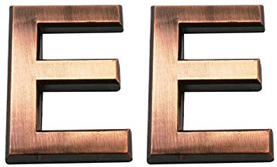 2.75 Inch Adhesive House Numbers, Mailbox Numbers, Street Door Numbers, Self-Stick Address Signs for Apartments, Double Bronze Letter E