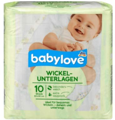 babylove Wickelunterlagen, 50 Stück (5x 10er Pack)