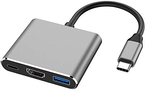 Cuxnoo Adaptador USB C a HDMI Hub USB-C AV Digital multipuerto con Carga rápida PD 60W y USB 3.0 para USB-C Thunderbolt 3 Port iPad Pro, MacBook Pro, Retina, Air, etc. a Monitor HDMI, proyector y más