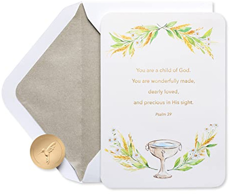 Papyrus Baptism or Christening Card (Love and Many Blessings)