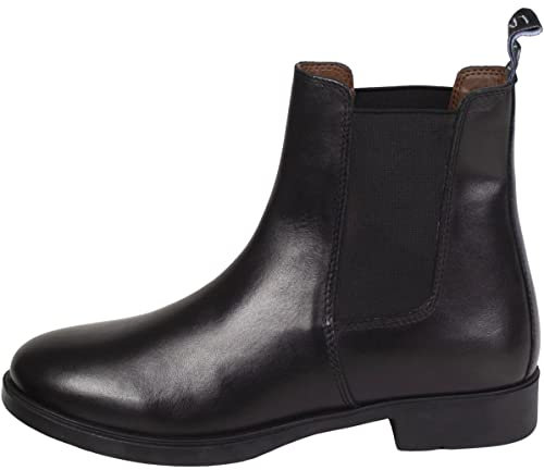 Lazura - Jodhpur Reitstiefelette Basic Plus | Kinder Stiefeletten mit Elastikeinsatz & Pull-On | schwarze Chelsea Boots aus Leder | Reitschuhe für Jungen & Mädchen in Größe 31