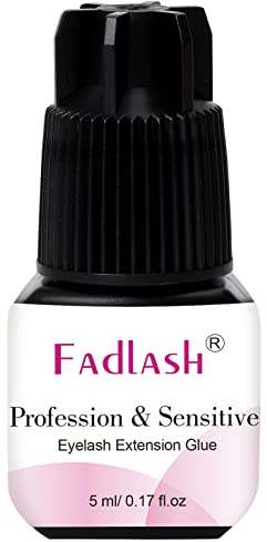 Eyelash Extension Glue FADLASH Extra Strong Lash Glue 5ml 1S Dry Time 8 Weeks Retention Lash Extension Glue Maximum Bonding Power Professional Use Only (NEVER for DIY/CLUSTER LASHES)