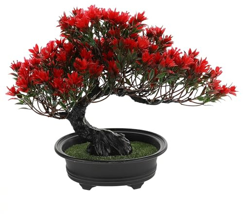 Artificial Bonsai Tree Juniper Faux Plants Indoor Small Plastic Fake Plants Decor with Pots for Japanese Home Table Office Desk Bathroom Shelf Bedroom Living Room Farmhouse Decorations
