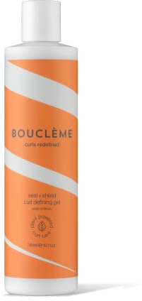 Bouclème Seal + Shield Curl Defining Gel – Starker Halt Gel zum Schutz vor Feuchtigkeit – 95,69% natürlich gewonnene Inhaltsstoffe und vegan – 300 ml, transparent