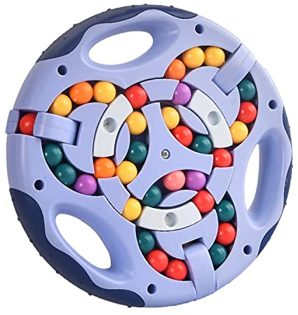 GERUI Rotierender Fingerwürfel Intelligenz Spiele, IQ Game Magic Bean Rotating Cube Spielzeug, Dekompression Puzzle Toys für Kinder Teens Erwachsene - Neueste Angst Linderung Spielzeug (Blau)
