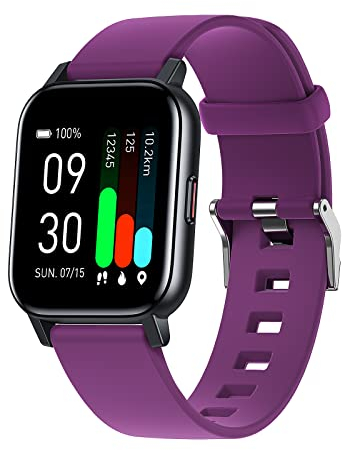 MicLee Damen Herren 3 Zoll Smartwatch Fitness Tracker Fitnessuhr Armband Personalisiertes Zifferblatt Sportuhr Wasserdicht IP68 mit Pulsmesser Schrittzähler Schlafmonitor SMS Anruf Benachrichtigung