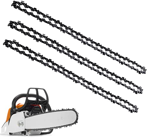 3 Pièces Chaîne de Tronçonneuse: Chaîne de Tronçonneuse 25 Cm, Pas de Chaîne de Tronçonneuse 3/8 Lp 40 Maillons D'entraînement, épaisseur de Maillon D'entraînement 1,1 mm