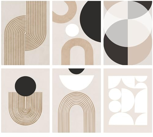 DKDDSSS 6 Stück Abstrakte Bilder Poster, Abstrakte Kunst Wandbilder Modern, Kunstdrucke für Wohnzimmer Schlafzimmer Esszimmer