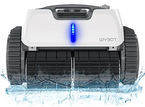 WYBOT Poolroboter Akku 120 Minuten für Boden,Wasserlinie,und Wandreinigung mit Dreifachmotor,Poolsauger Akku Kabellos,Schnellladung Vollautomatisch Poolreiniger für Bodeneingelassene Pools bis zu 120㎡