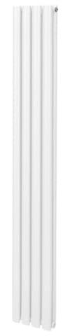 Radiador De Columna Ovalada 1800mm x 240mm Vertical | Blanco | Acero | Montado en pared | Kit de fijación y soportes + Cepillo de limpieza GRATIS | Calefacción estufa calefactor