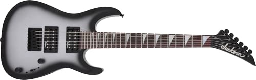 Jackson JS Series Dinky Minion JS1X, kompakte und leistungsstarke E-Gitarre mit Amaranth-Griffbrett zwei Hochleistungs-Humbuckern und sattem Klang. geeignet für Rock und Metal in Metallic Silverburst