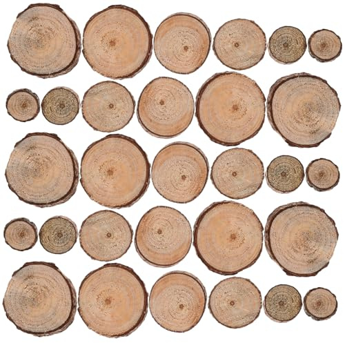 COHEALI 100pcs Rustic Home Decor Round Wood Piece Props Wedding Photo Prop Driftwood Decor Centerpiece DIY Craft