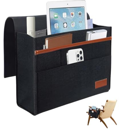 GIDWRIY Bolsillo Cama,Bolsa de Cama de Fieltro,Organizador de Camas Colgante,Bolsa de Almacenamiento,Bolsillo Organizador para Colgar en La Camas,Bolse de Noche Del Dormitorio para Teléfono