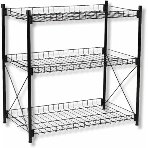 PARENCE.- 3-stöckiges Regal aus verstärktem Metall – 52x34x55 cm – Einfache Montage ohne Schrauben – Belastung 25 kg pro Ebene