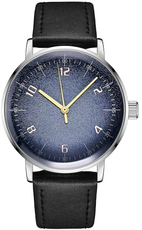 Boyarca Vintage mekanisk klocka med välvd glasklocka spegel och 40 mm fodral, avslappnad och minimalistisk manuell lindning mekanisk armbandsur för män och kvinnor