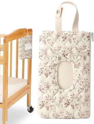 Estuche de viaje para toallitas para bebé – Bolsa recargable de 20x10 cm, contenedor impermeable de tela, organizador de pañales con correa portátil con sello a prueba de fugas | Almacenamiento